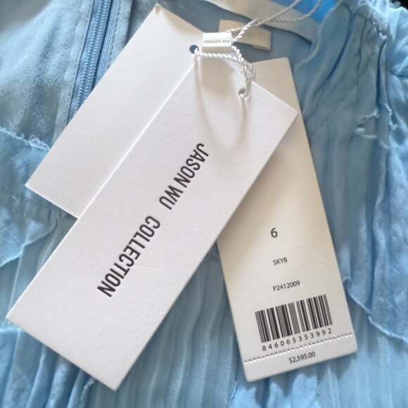 JASON WU COLLECTION Asymmetric pleated devoré-chiffon midi dress Size 6 NEW - Picture 14 of 14